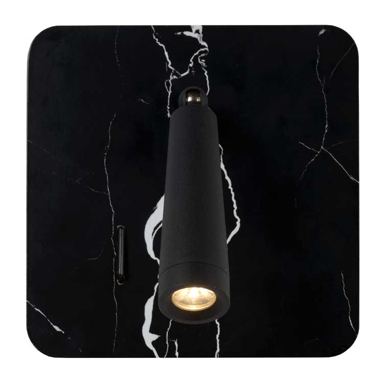 Lucide OREGON - Lampe de chevet - LED - 1x3W 3000K - Point rechargement USB - Noir