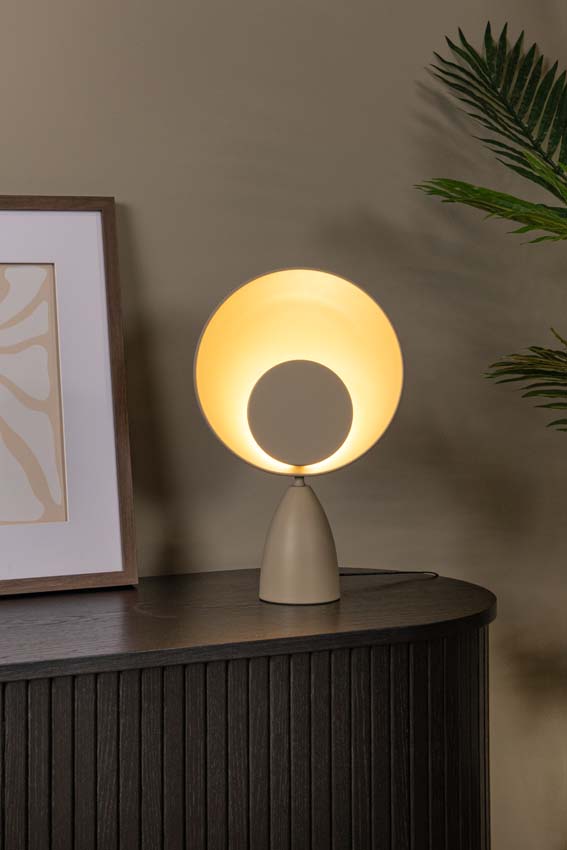 Lucide CASTAMAR - Tafellamp - Ø 25,5 cm - LED - 1x8W 2100K - Taupe