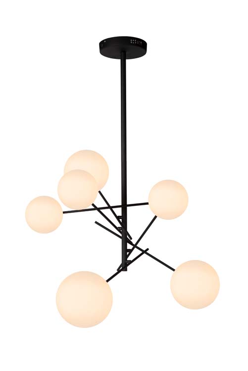 Lucide ALARA - Suspension - Ø 72 cm - LED - G4 - 6x1,5W 2700K - Noir