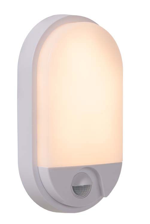 Lucide HUPS IR - Applique murale Extérieur - LED - 1x10W 3000K - IP54Détecteur De Mouvement & Jour/Nuit - Blanc