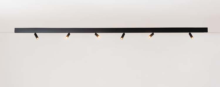 Rail lumineux design Béa noir set 2.9m 6 spots 6x4W