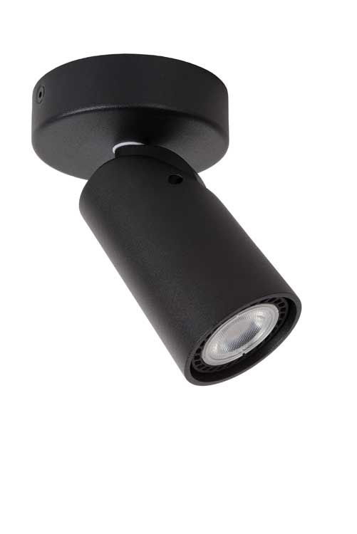 Lucide XYRUS - Plafondspot - Ø 9 cm - LED Dim to warm - GU10 - 1x5W 3000K/2200K - Zwart