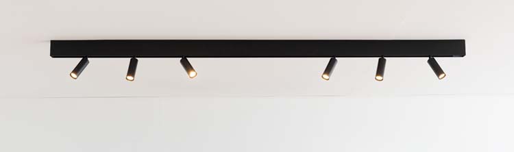 Railverlichting design Béa zwart set 1,8m 6 spots 6x4W