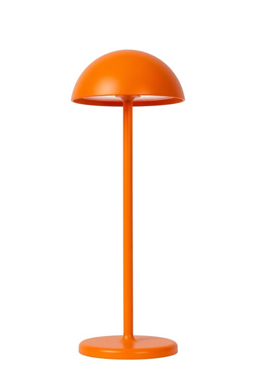 Lucide JOY - Lampe de table Extérieur Rechargeable - Batterie - Ø 12 cm - LED Dim. - 1x1,5W 3000K - IP54 - Orange