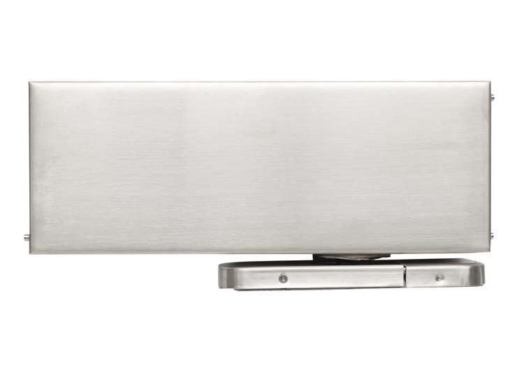 Porte vitrée pivotante 8mm mat + système pivot en inox - sur mesure