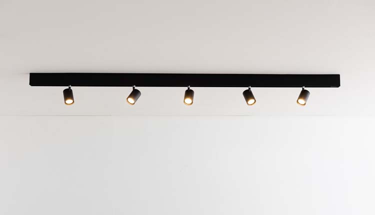 Rail lumineux design Béa noir set 1,8m 5 spots GU10 5x5W