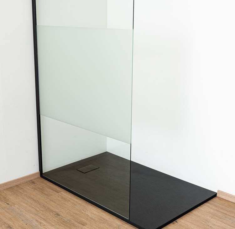 Inloopdouche Anais 117 x 200 cm verzuurd glas - zwart