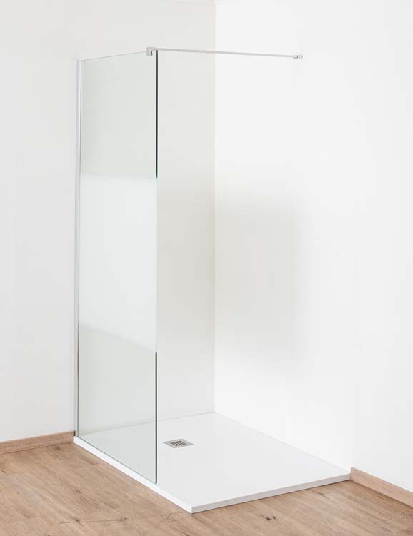 Inloopdouche Anais 107 x 200 cm verzuurd glas - chroom