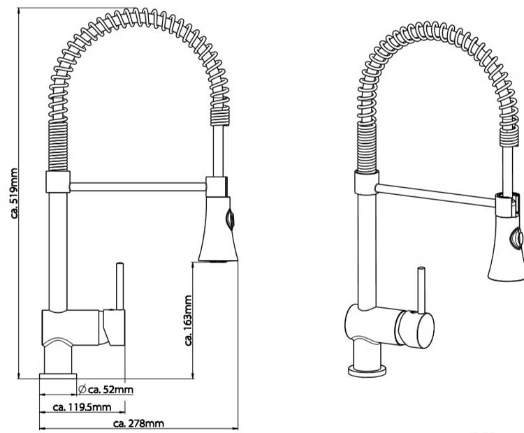 Robinet de cuisine Charlotte inox-look