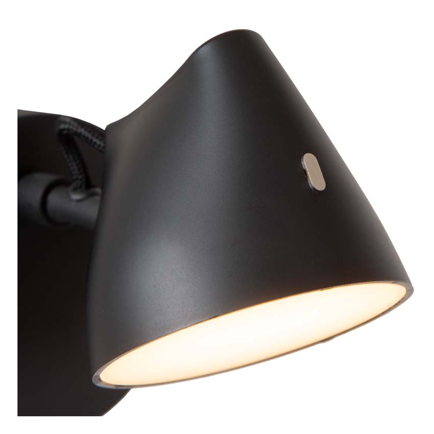 Lucide MILNE - Wandlamp - LED Dimb. - 1x8W 2700K - Zwart