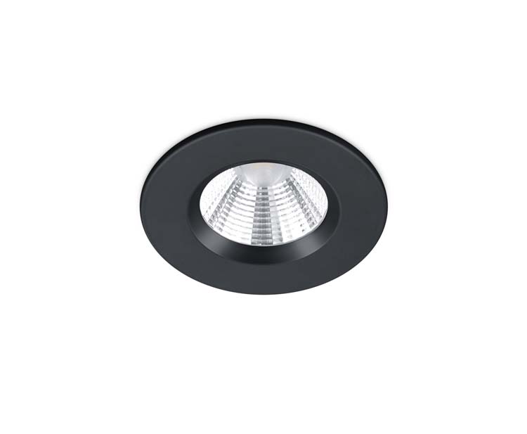 Spot encastré noir mate IP65 incl LED 5,5W 345LM D8,5cm H5,4cm