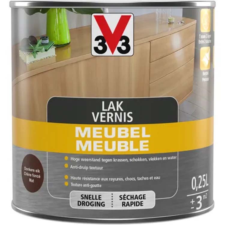 V33 meubellak donkere eik mat 0,25L