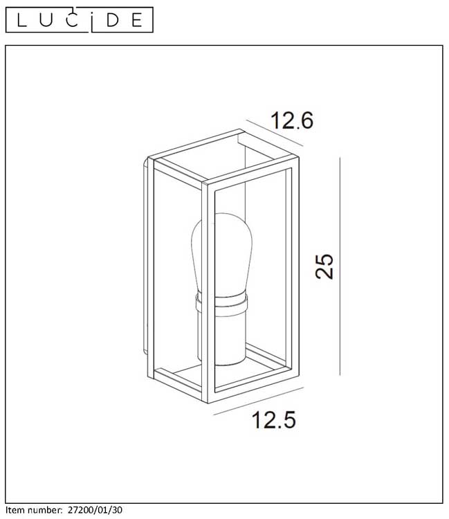 Lucide CARLYN - Wandlamp Badkamer - E14 - IP54 - Zwart