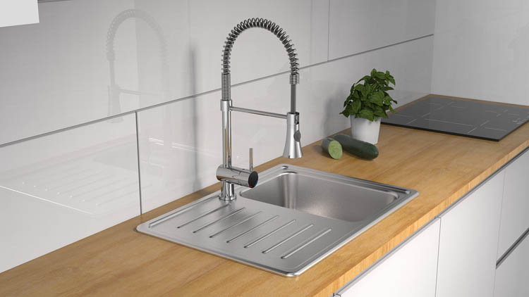 Robinet de cuisine Charlotte chrome basse pression