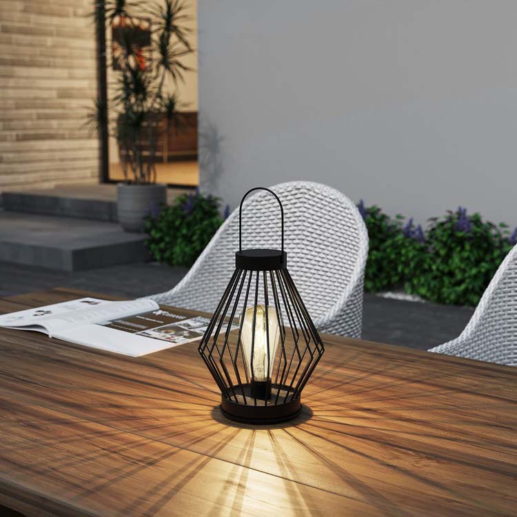 Lampe murale extérieur noir solar IP44 Hauteur 31 cm