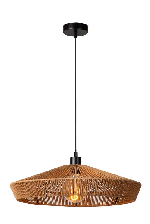 Lucide YUNKAI - Suspension - Ø 50 cm - 1xE27 - Bois clair