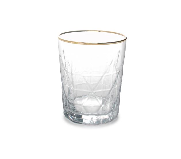 Glas Florence helder met gouden rand 36 cl - 6 stuks