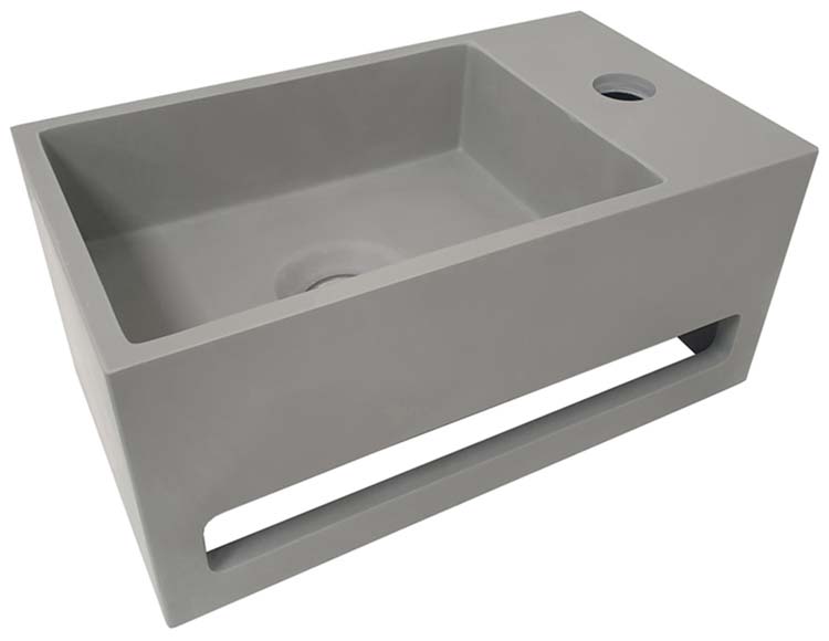 Handenwasser Kamila solid surface rechts 35 x 20 x 16 cm betonlook