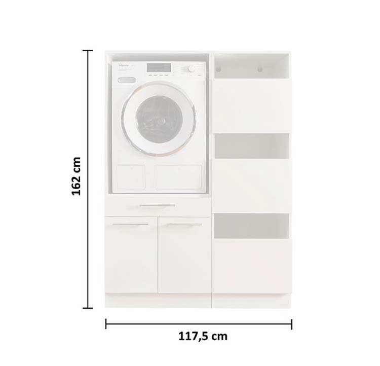 Wasmachine kasten Decowash - set 6 - antraciet - 67,5x117,5x162cm
