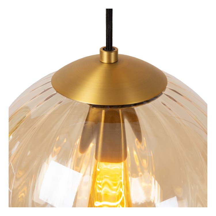 Lucide MONSARAZ - Hanglamp - Ø 25 cm - 1xE27 - Amber