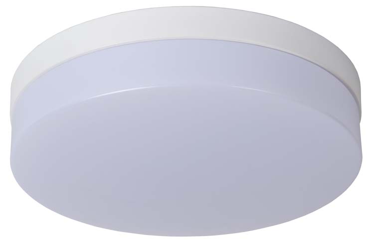 Lucide BISKIT - Plafonnière Badkamer - Ø 28 cm - LED - 1x18W 2700K - IP44 - Wit