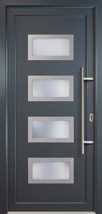 Porte extérieure pvc titan/blanche L 980 x H 2080 D Florita