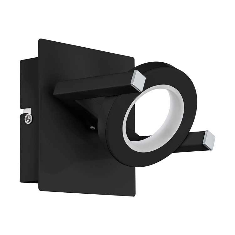 Spot en applique noir 1 x4.6W 520 lumes pas dimmable