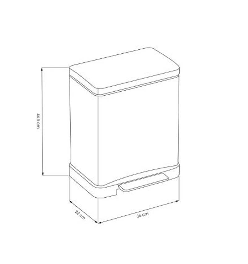 Afvalemmer Allibert 20L vierkant geborsteld inox