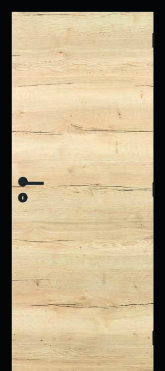 Bloc-porte fini tubulaire realwood oak horizont + ebrasement noir 63cm