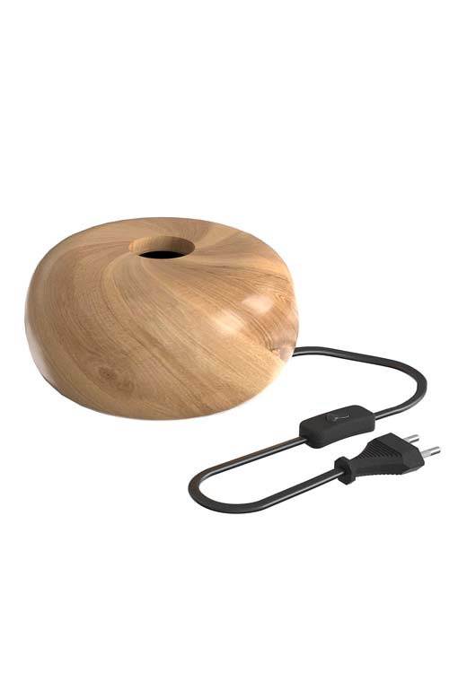 Lampe de table bois rond E27 Ø 17 cm