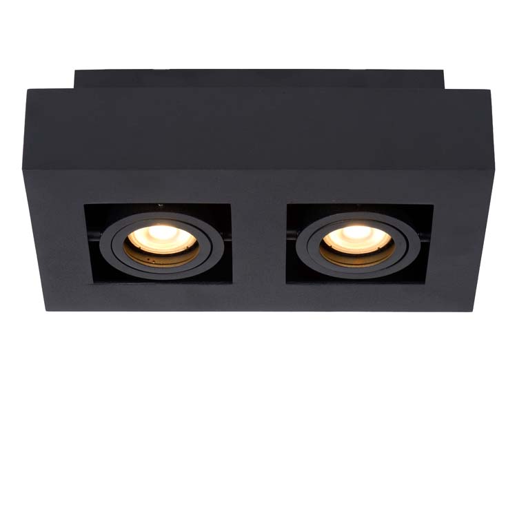 XIRAX - Spot plafond - LED Dim to warm - GU10 - 2x5W 2200K/3000K - Noir