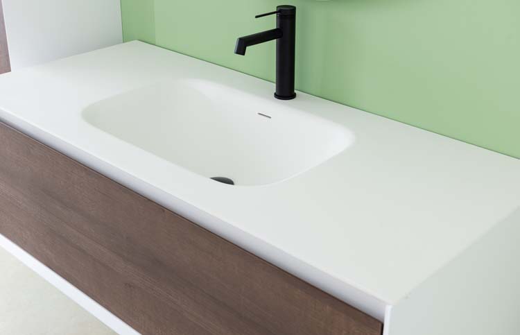 Meuble de salle de bain Ace blanc mat/chêne 1200 mm lavabo  blanc mat