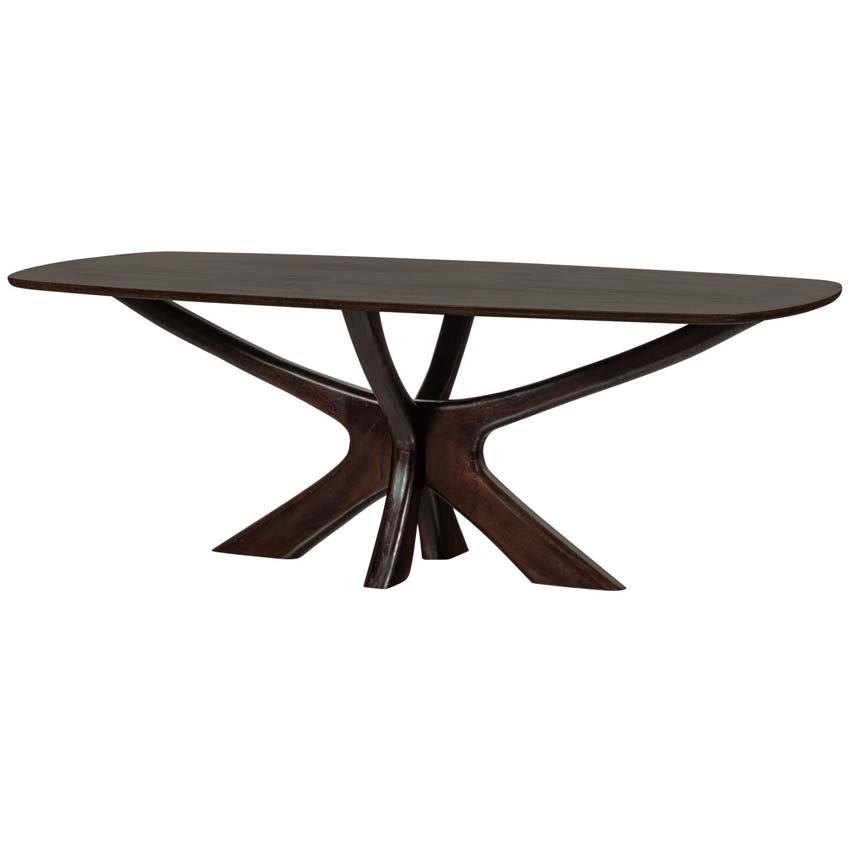 Table Kensington en bois de manguier brune 220x100cm