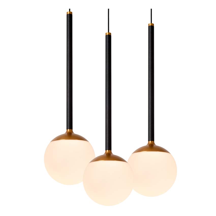 Lucide CALINA - Hanglamp - Ø 42 cm - LED Dimb. - 5x8,2W 2700K - Zwart