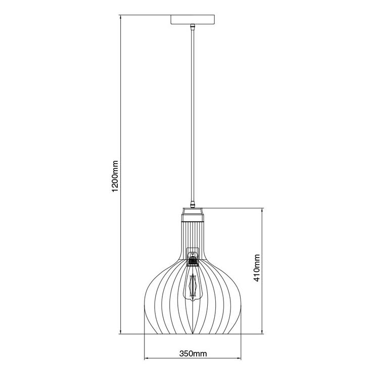 Pendule noire/cuivre E27 max 60W