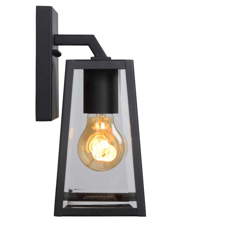 Lucide MATSLOT - Wandlamp Buiten - H25cm - E27 - IP23 - Zwart