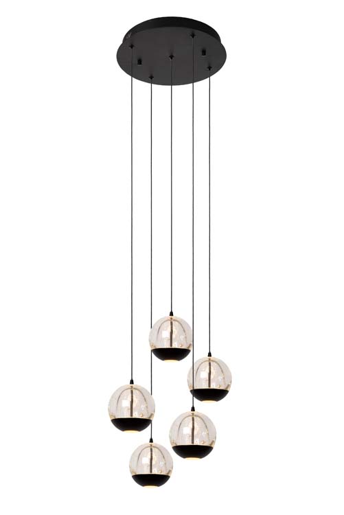 Lucide SENTUBAL - Suspension - Ø 35 cm - LED Dim. - 5x5,2W 2700K - Noir