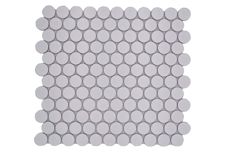 Mosaïque cercle blanche mat 31,2 x 33 cm