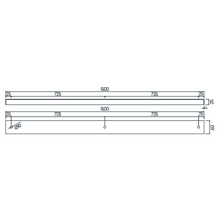 Losse opbouw 150CM wit 3X basis voor pendel