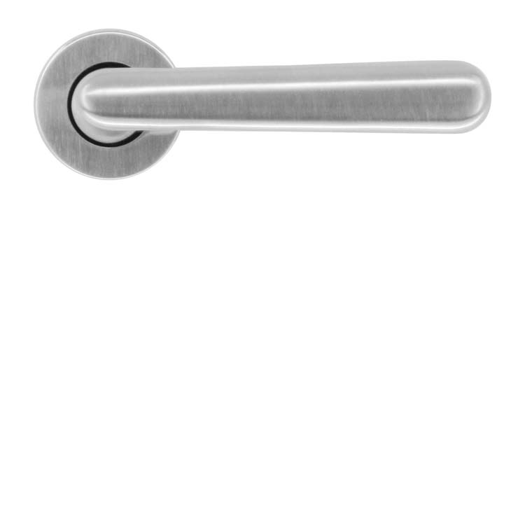 Poignée de porte cremona look inox sans rosace