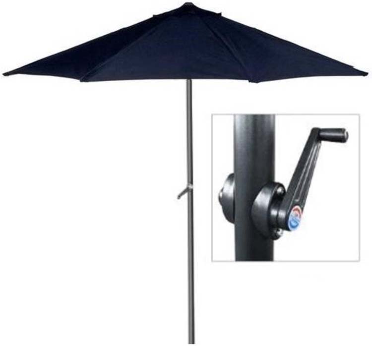 Parasol met zwengel rond D300 cm zwart