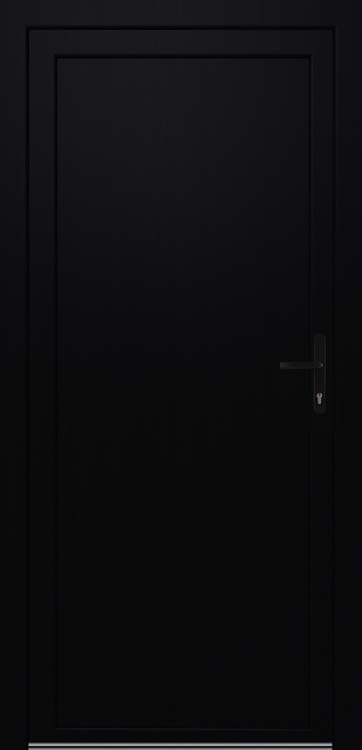 Porte extérieure avec panneau plein PVC noire/blanche D 980x2180mm