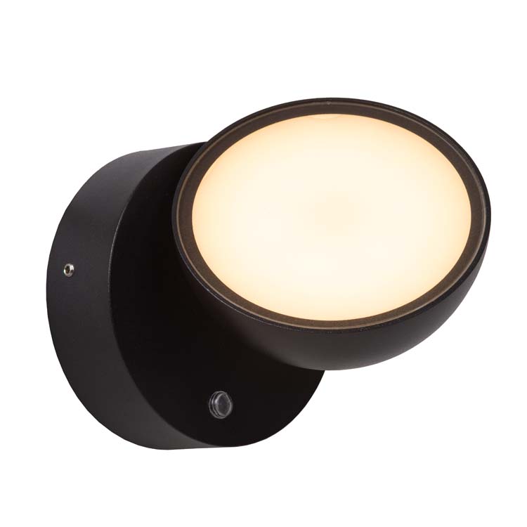 Lucide FINN - Wandlamp Buiten - LED - 1x12W 3000K - IP54 - Zwart