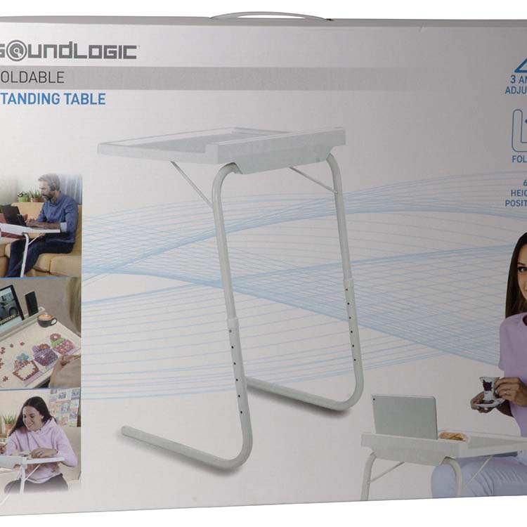 Table pliable blanche 51x39x56-76 cm pour dessiner et travailler