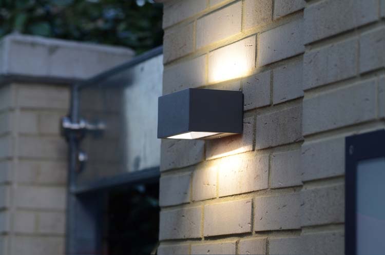 Ecl. ext. applique murale LED up&down gris foncé 3000K 700LM 10.5W