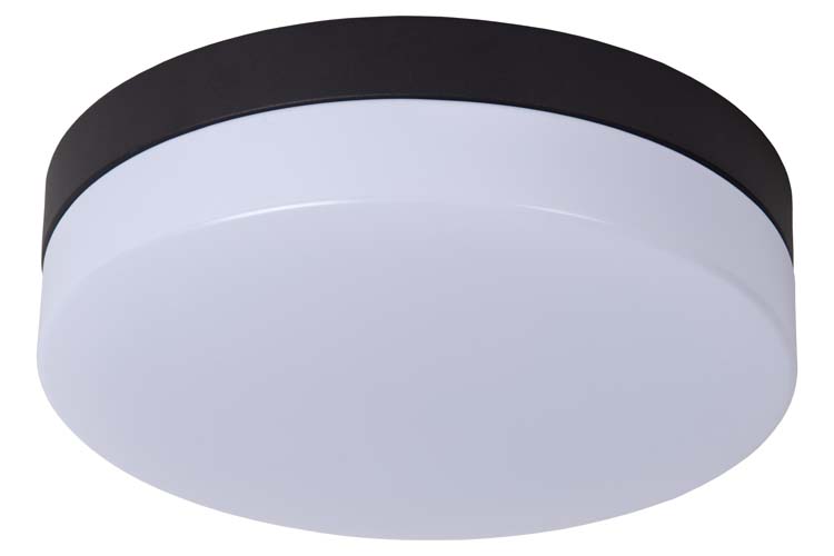 BISKIT - Plafonnier Salle de bains - Ø 23 cm - LED - 1x12W 2700K - IP44 - Noir