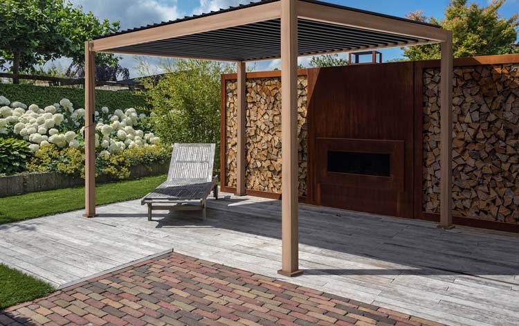 Pergola Solimar alu light maple 400 x 300 x 250 cm manueel