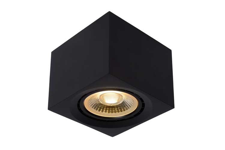 Lucide FEDLER - Spot plafond - LED Dim to warm - GU10 - 1x12W 3000K/2200K - Noir