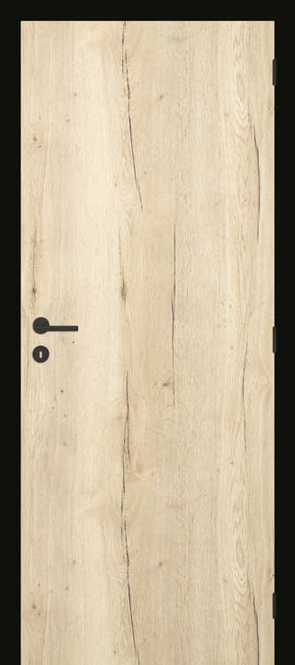 Complete deur tubespaan realwood oak vertic + zwarte deurkast 68cm