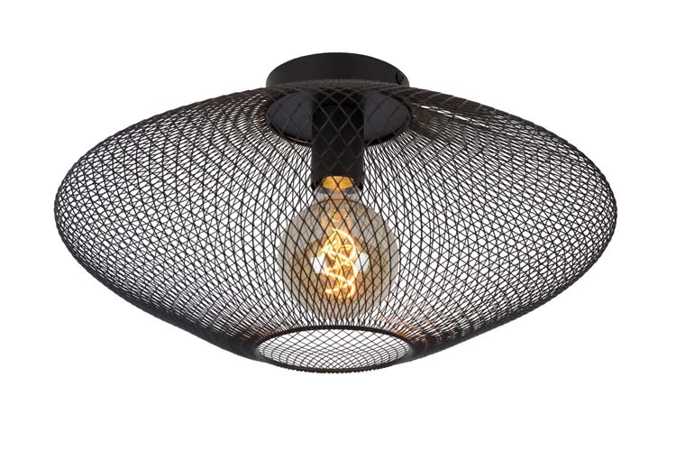 Lucide MESH - Plafonnière - Ø 45 cm - 1xE27 - Zwart